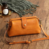 Italian Vegetable Tanned Leather Doctor Shoulder Bag, Vintage Handmade Leather Bag, Womens Purse, Doctor Bag
