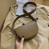 Luna Half Moon Saddle Bag, Leather Crossbody Shoulder Saddle Bag, Vegan Leather Saddle Bag, Minimalist Half Moon Bag