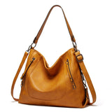 Khloe Vegan Leather Shoulder Bag, Convertible Retro Crossbody Bag, Women Leather Tote, Travel Cabin Bag