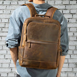 Vintage Leather Backpack, Mens Laptop Backpack, Travel Rucksack, Day Pack