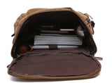 Vintage Canvas 15 inch Laptop Backpack, Tactical Canvas Rucksack, Retro School Backpack, Hiking Backpack, Travel Backpack