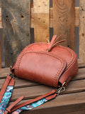 Vintage Saddle Tassel Bag, Crossbody Saddle Purse With Two Straps, Vegan Leather Shoulder Bag