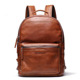 Retro Leather Backpack, Mens Vegetable Tanned Leather Backpack, Travel Backpack, Laptop Backpack